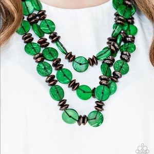 Paparazzi green and brown necklace